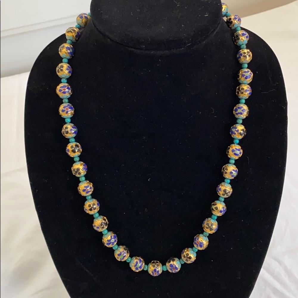 Vintage cloisonné necklace